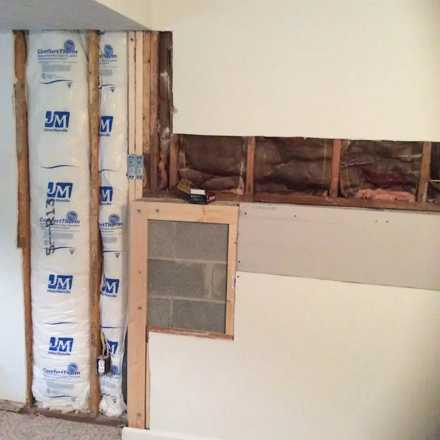 Wall insulation replacement during Basement Flood Cleanup in Bakersfield